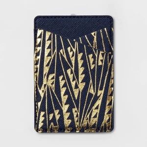 heyday Cell Phone Wallet Pocket - Art Deco Navy Gold